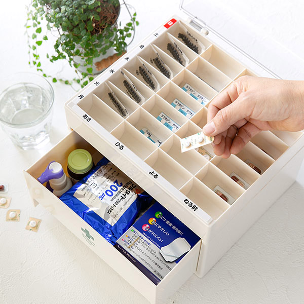 薬 カレンダー 1週間 ライフ・エイド くすり整理ストックケース