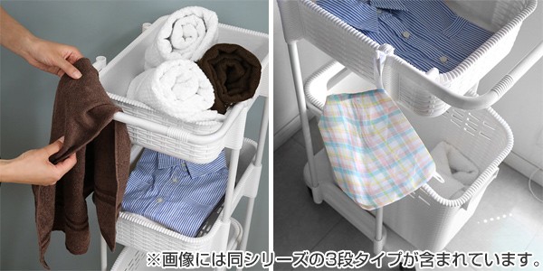 リッチェル（Richell） ランドリーワゴン 2段 ランドリーメイト 洗濯
