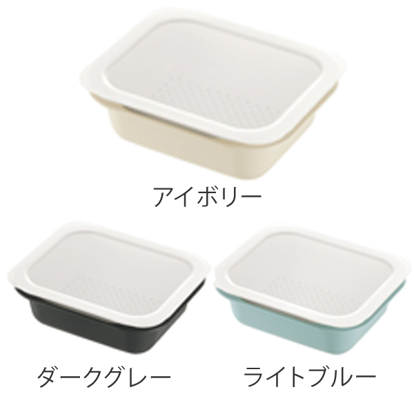 リッチェル（Richell） ザル＆ボウル3点セット L 角型 蓋付き 電子