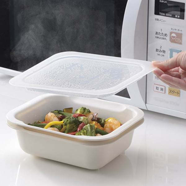 リッチェル（Richell） ザル＆ボウル3点セット L 角型 蓋付き 電子