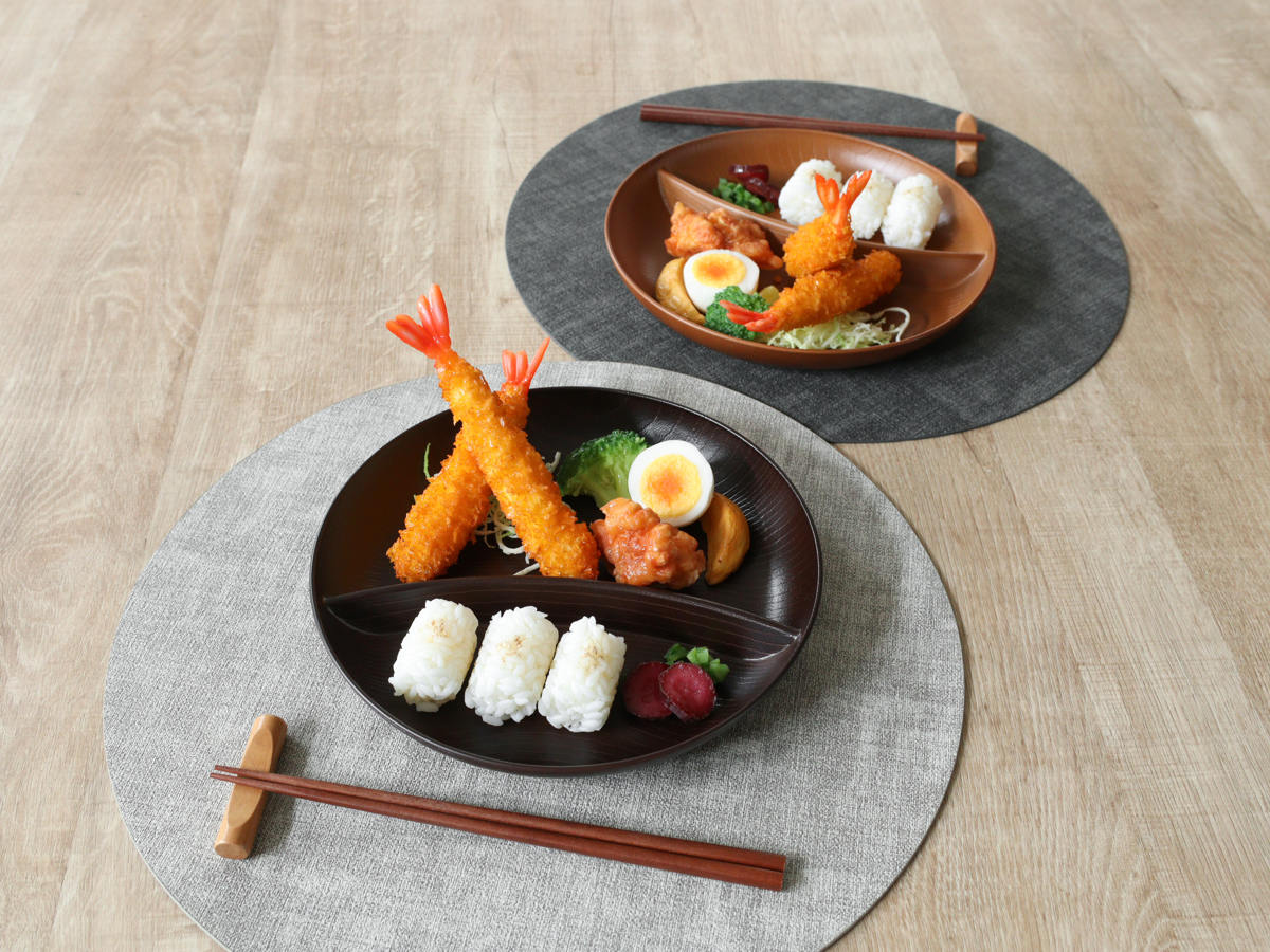 ミタニ ランチプレート 欅杢目サークルプレート （ 電子レンジ対応 食