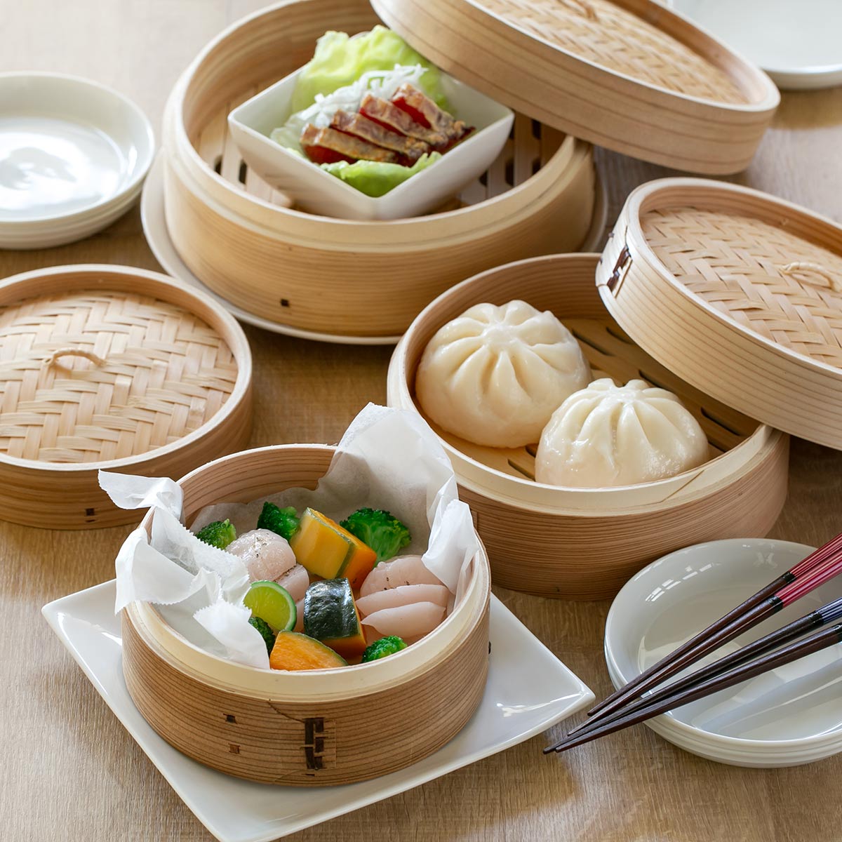 パール金属 中華せいろ 18cm 蒸し器 竹 木 和の里 （ 蒸籠 セイロ 蒸篭