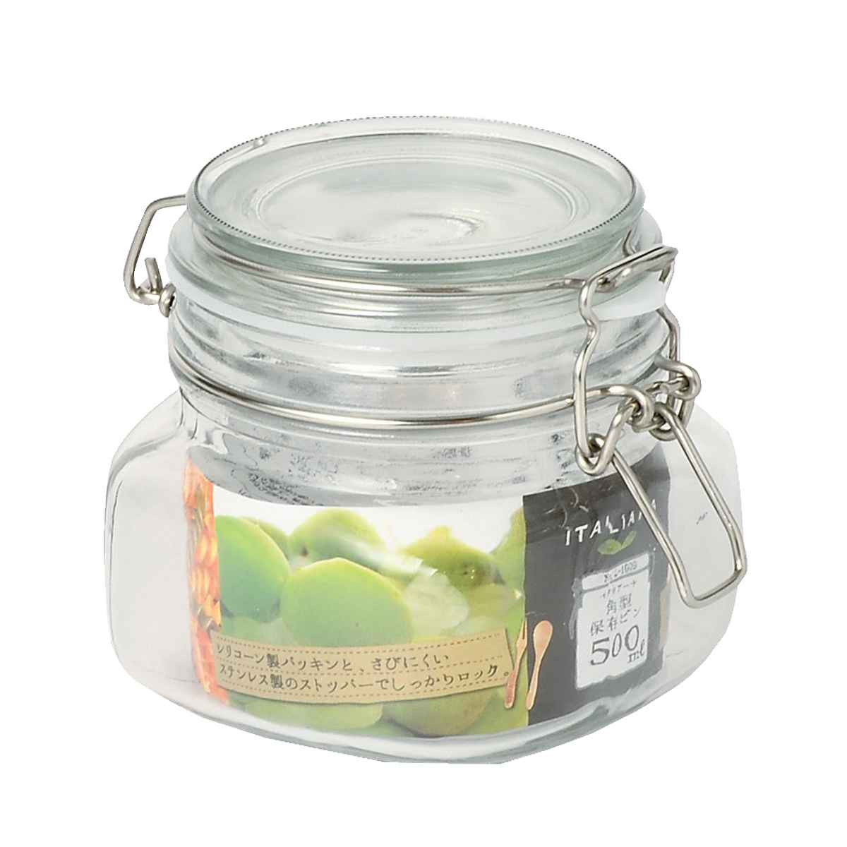 パール金属 保存容器 500ml ガラス製 角型保存ビン （ ガラス ガラス