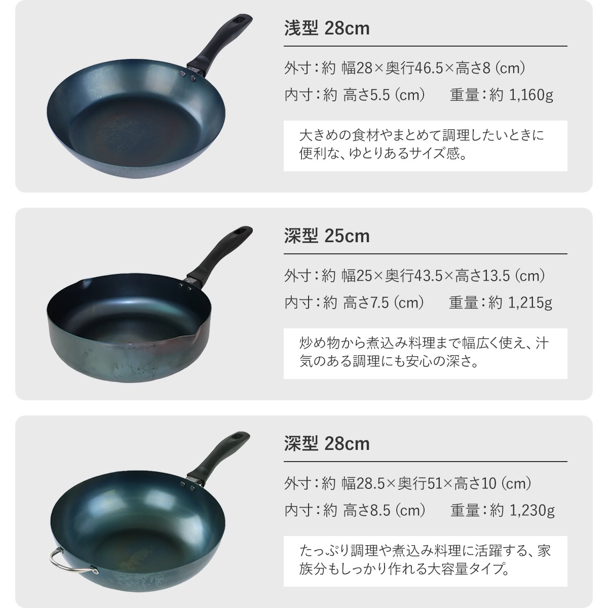 使いやすい鉄フライパン 24cm IH対応 こ...の詳細画像2