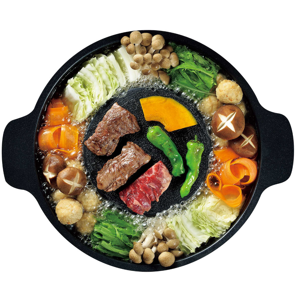 パール金属 焼きしゃぶ鍋 28cm フッ素加工 アルミ鋳物製 （ 卓上鍋