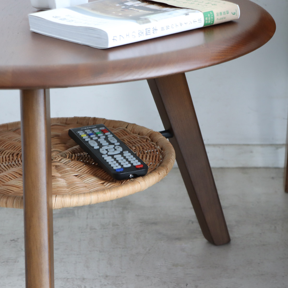 サイドテーブル 直径60cm 円形 木製 ローテーブル リガラ （ テーブル