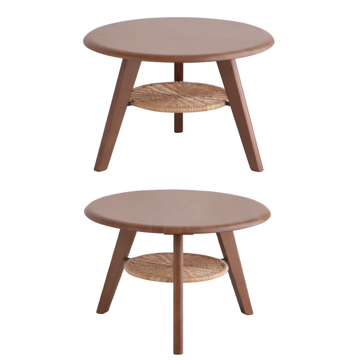 サイドテーブル 直径60cm 円形 木製 ローテーブル リガラ （ テーブル