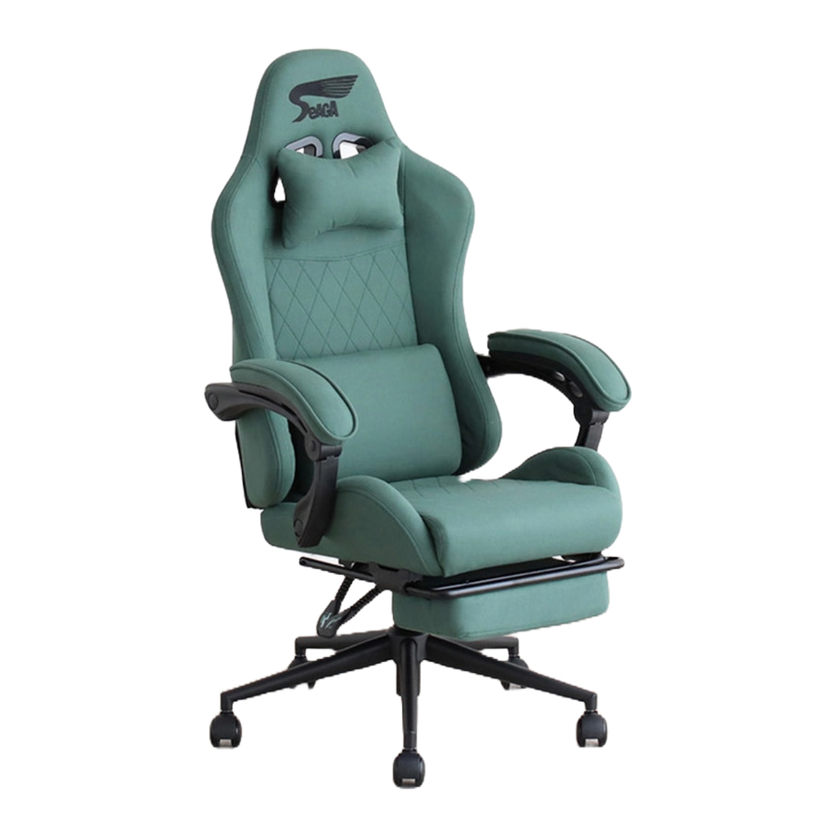 ゲーミングチェア 座面高47.5〜53cm フットレスト付き SeAGA （ チェア