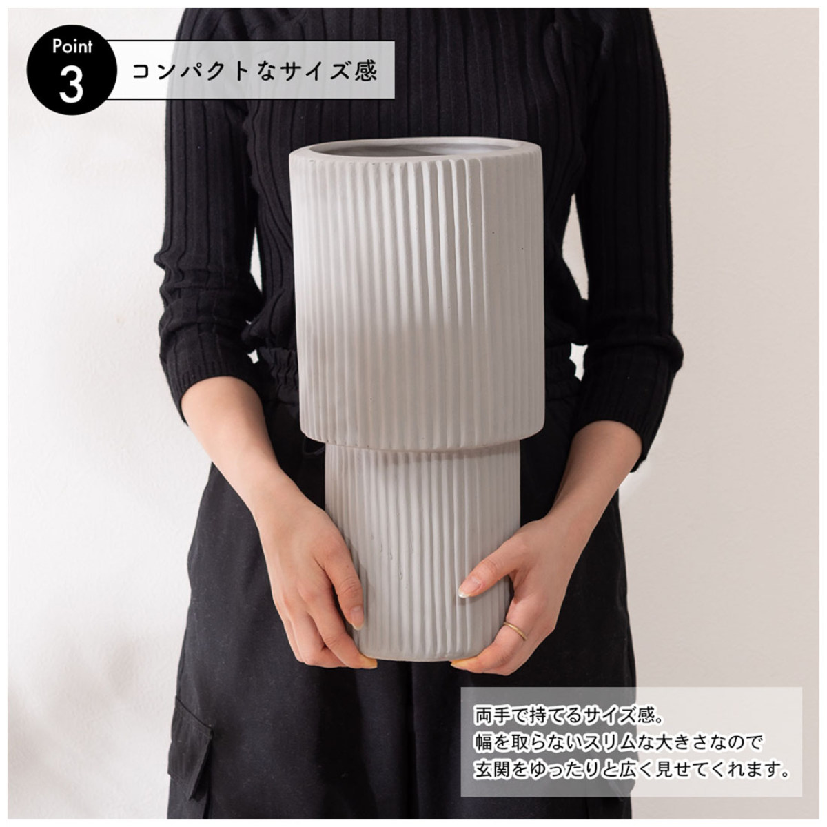 東谷 傘立て 陶器 モダン コーデュロイ模様風 （ 傘たて 傘 収納