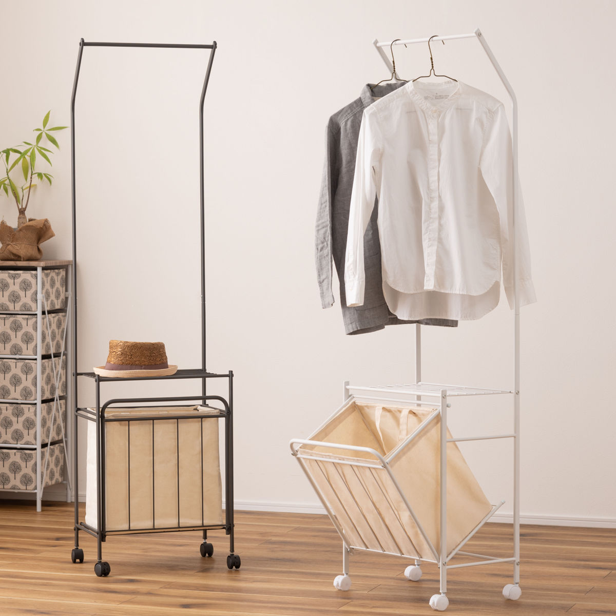 東谷 洗濯物干し キャスター付 室内物干し ハンガーワゴン
