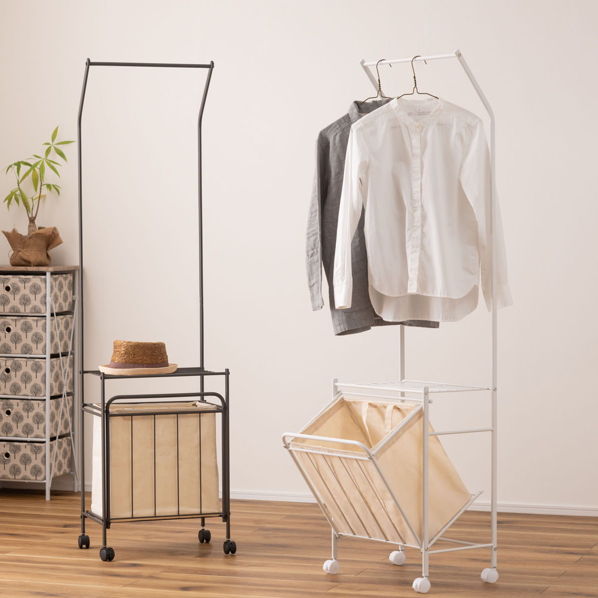 東谷 洗濯物干し キャスター付 室内物干し ハンガーワゴン