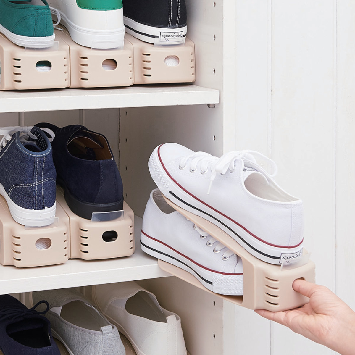 吉川国工業所 靴 収納 2個入り くつホルダー （ 靴ホルダー 幅10cm