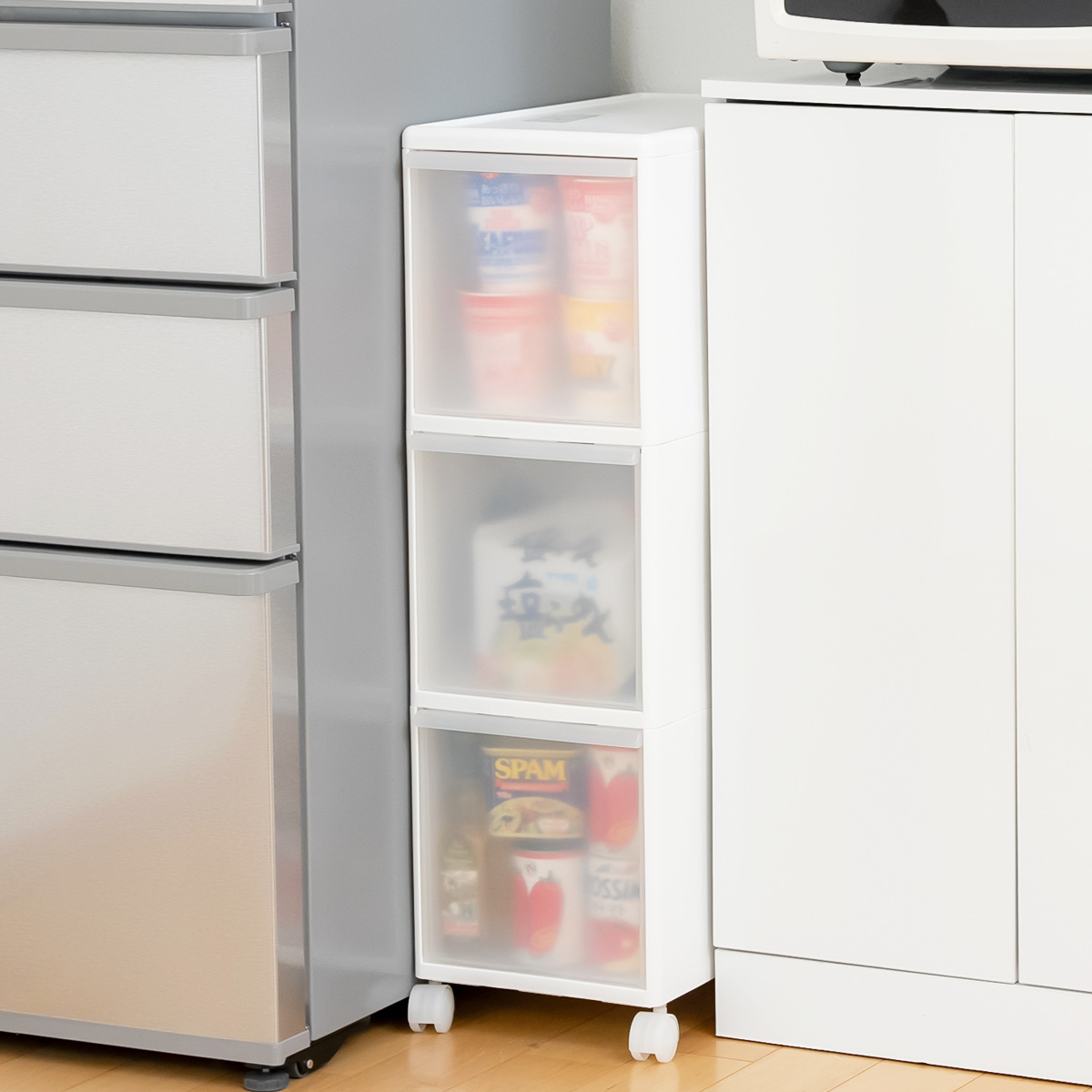 Like-it（ライクイット） キッチンストッカー 幅25.5cm 3段 キャスター