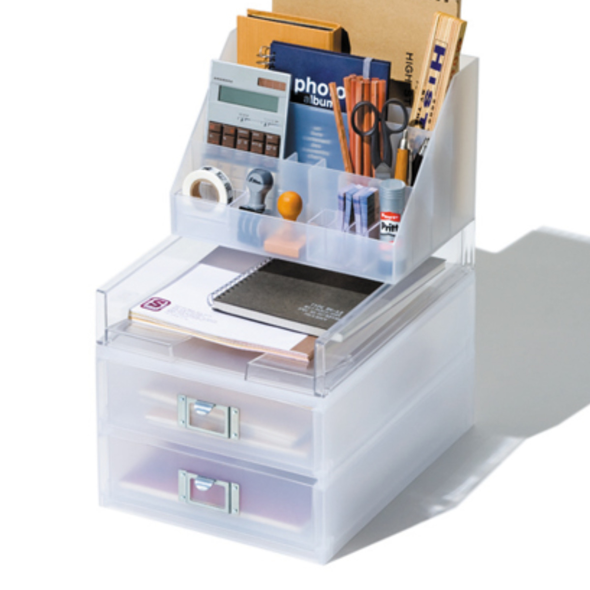 吉川国工業所 収納ボックス 引き出し プラスチック 2段 MX-52 A4 縦