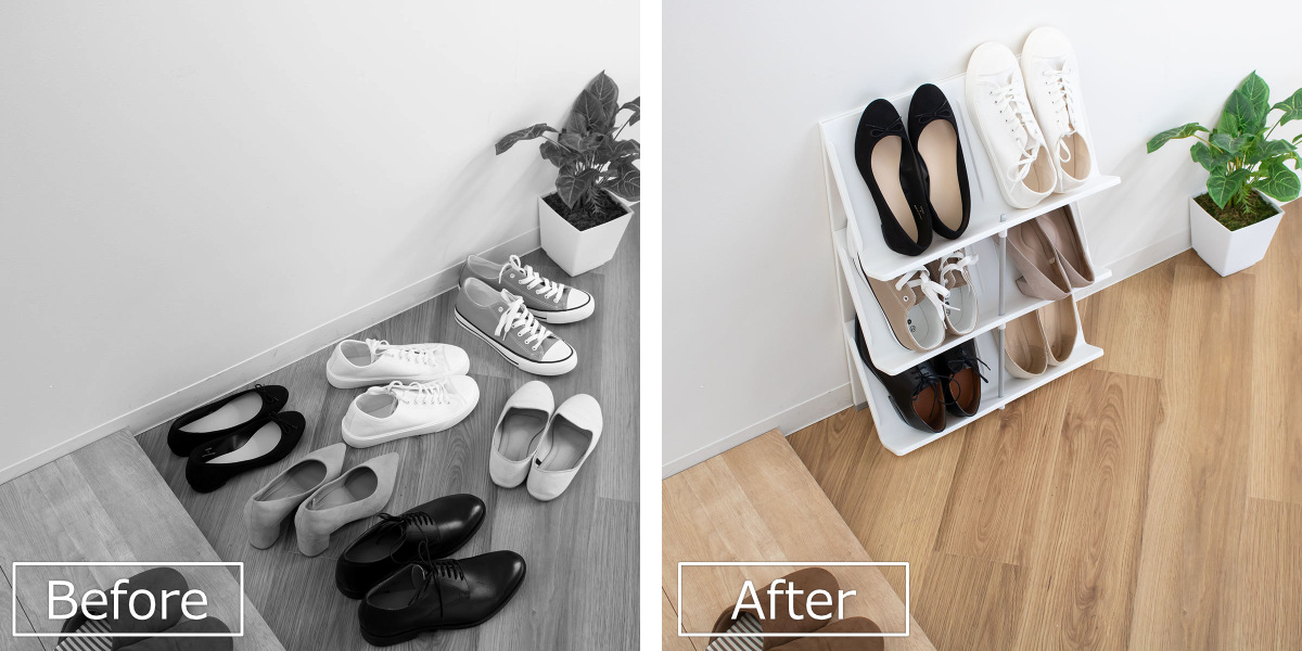 吉川国工業所 シューズラック 3段 スリム 省スペース 幅45×奥行17.5×高