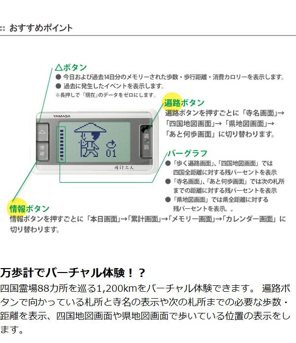 万歩計 ゲームポケット万歩 歩く遍路 GK-600 （ 歩数計