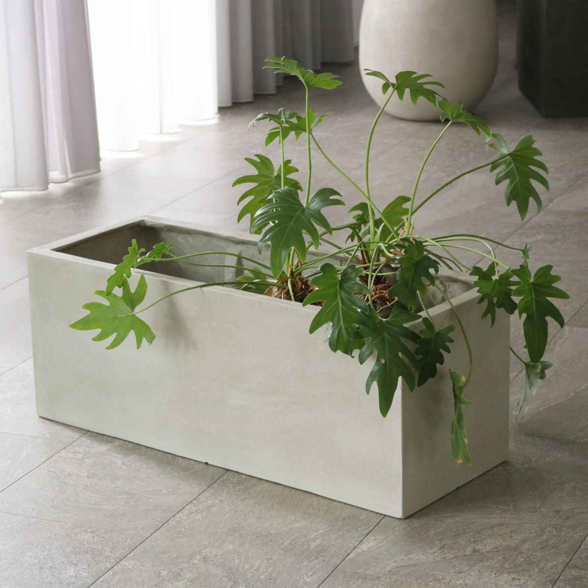 プランター グリッテ 石調FRPプランター 幅60cm 幅80cm 長角 大小2個セット （ プランターカバー スクエア 植木鉢 鉢 底穴 屋外 外 家庭菜園 寄せ植え ）_13