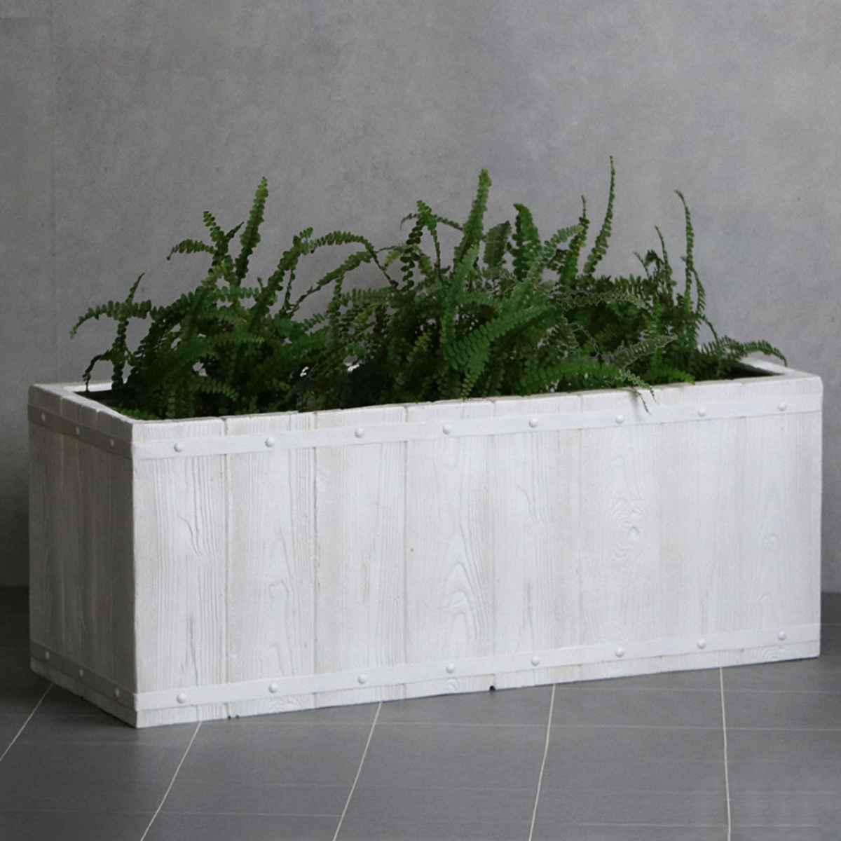 プランター ファーバー 木調FRPプランター 幅60cm 幅80cm 長角 大小2個セット （ プランターカバー ラウンド 植木鉢 鉢 底穴 屋外 外 家庭菜園 寄せ植え ）_9