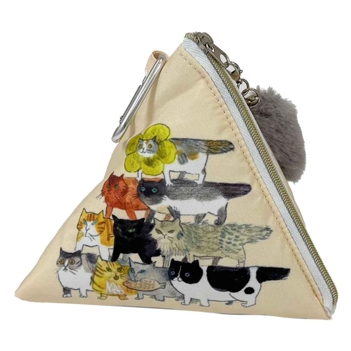 ポーチ ネコ オシャレ （ Kathy Lam 猫 ねこ 小物入れ カラビナ付き