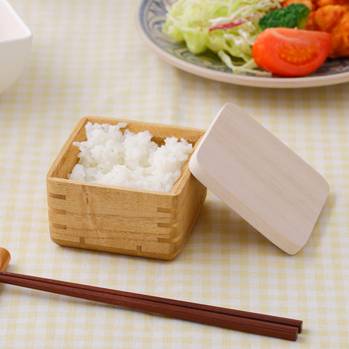 OSMAC ご飯容器 保存容器 kirisai 桐のレンジでごはん鉢 小 （ おひつ