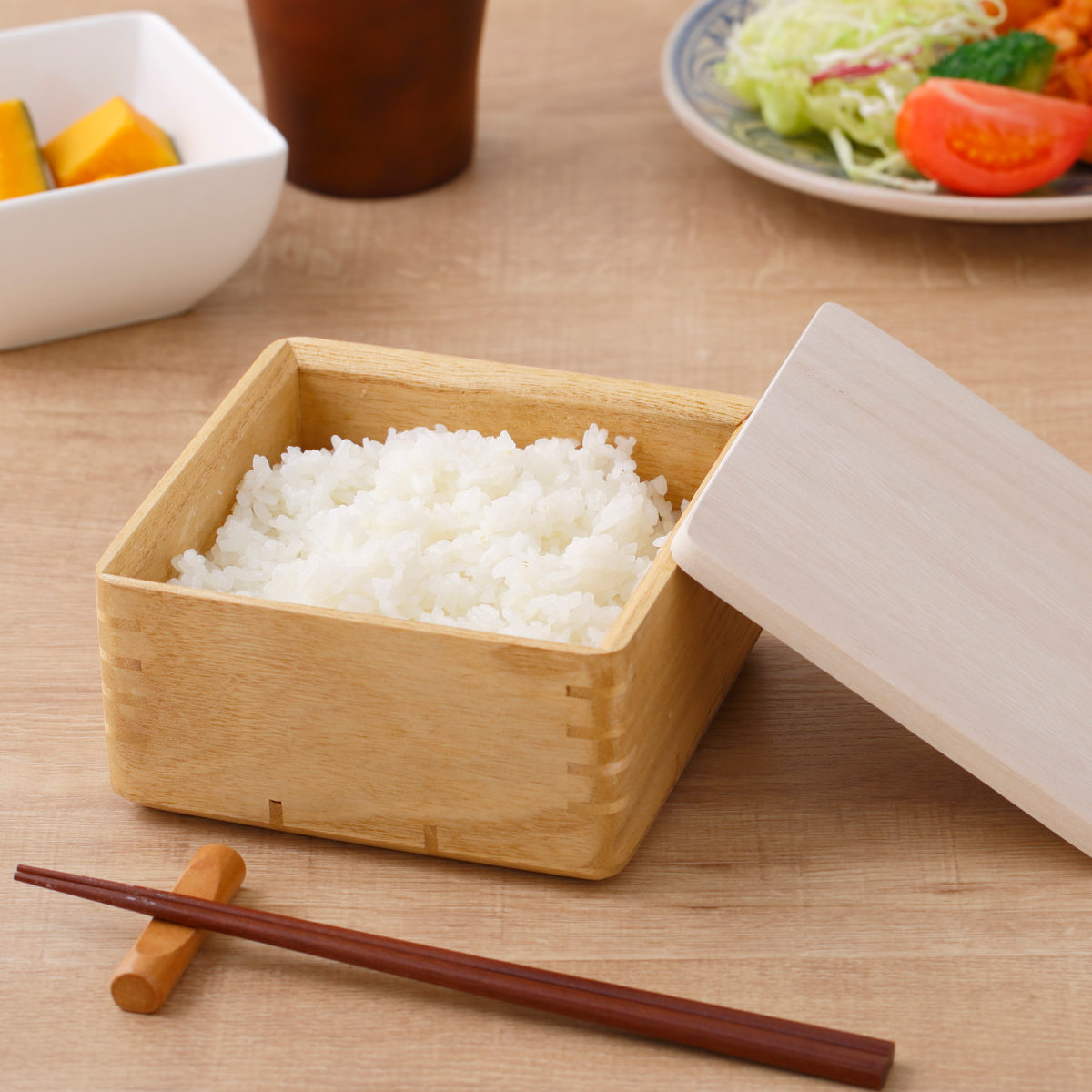 OSMAC ご飯容器 保存容器 kirisai 桐のレンジでごはん鉢 大 （ おひつ