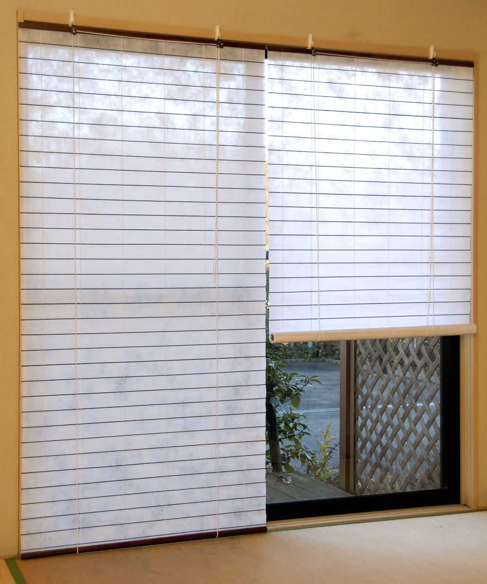ロールスクリーン 障子風スクリーン 88×135cm 和風 ロールアップ