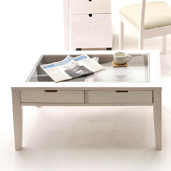 センターテーブル コレクションテーブル 引出し 2杯 ine reno 幅90cm