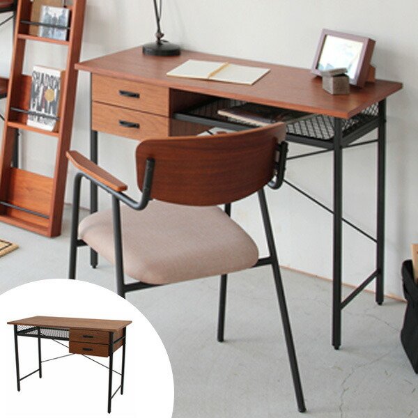 デスク 机 スチールフレーム 引出し付 anthem 幅100cm （ パソコン