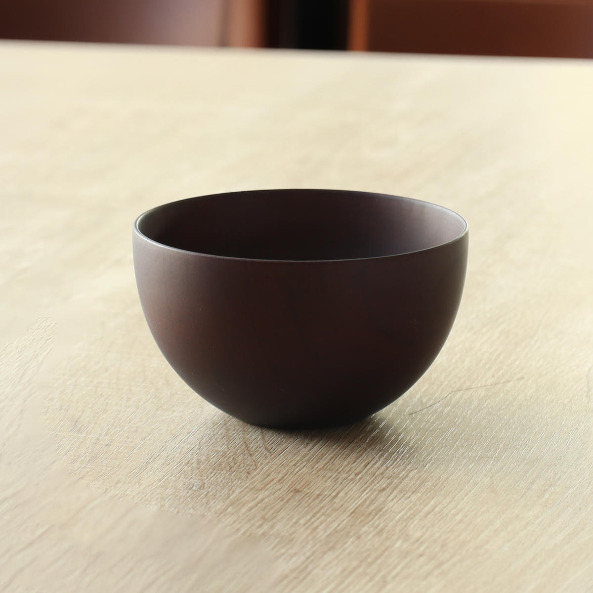 汁椀 ナチュラルボール ダークブラウン 中 （ 11.5cm 天然木 食洗機