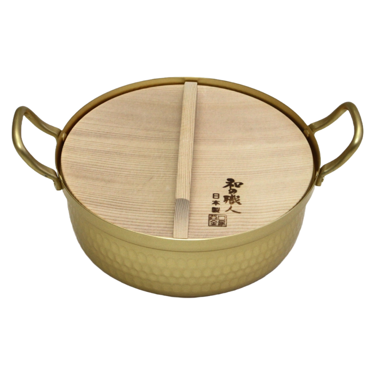谷口金属工業 両手鍋 18cm 和の職人 アルミ浅型鍋 木蓋付 （ ガス火