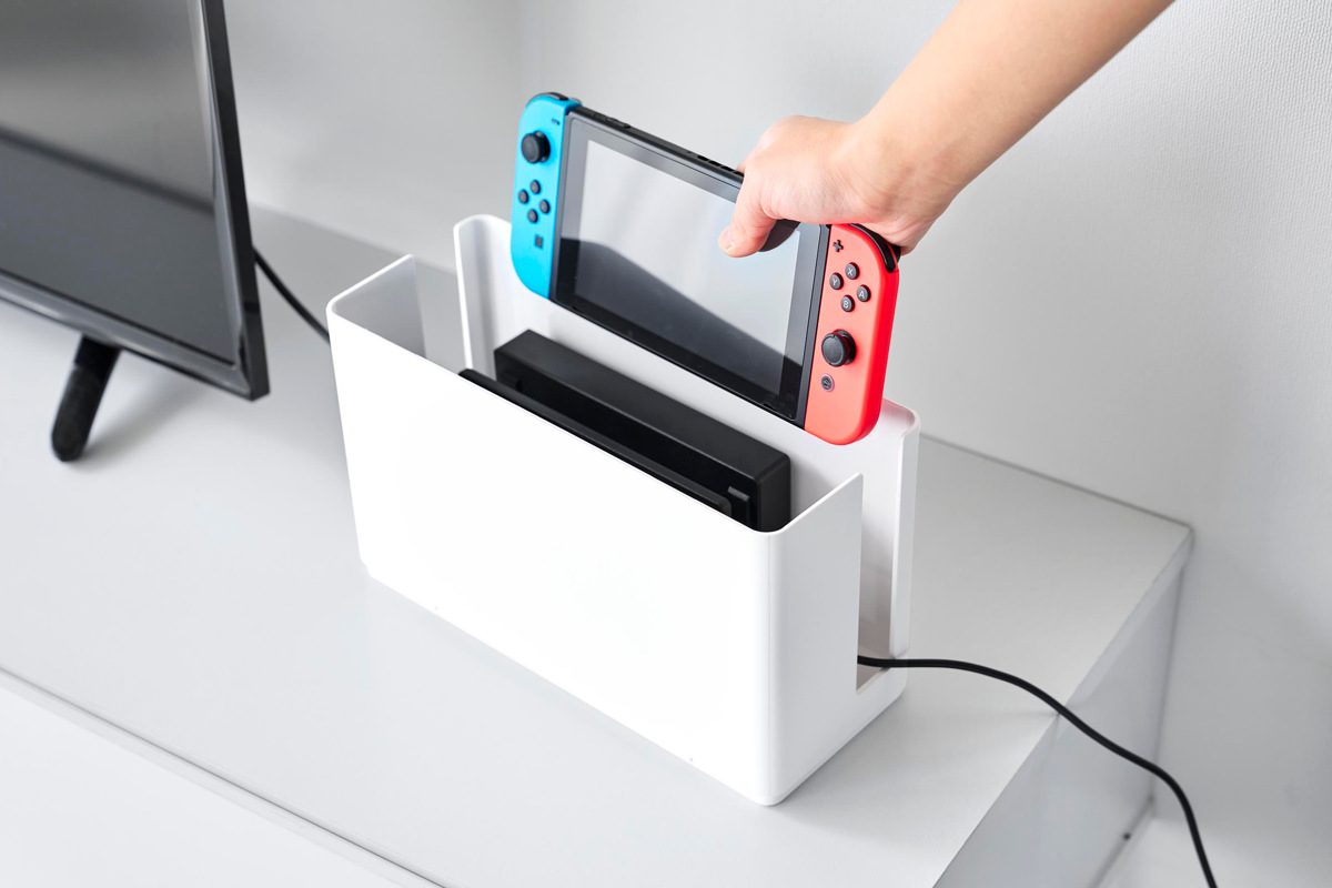 山崎実業 smart 蓋付き重ねられるゲーム機器収納ケース スマート