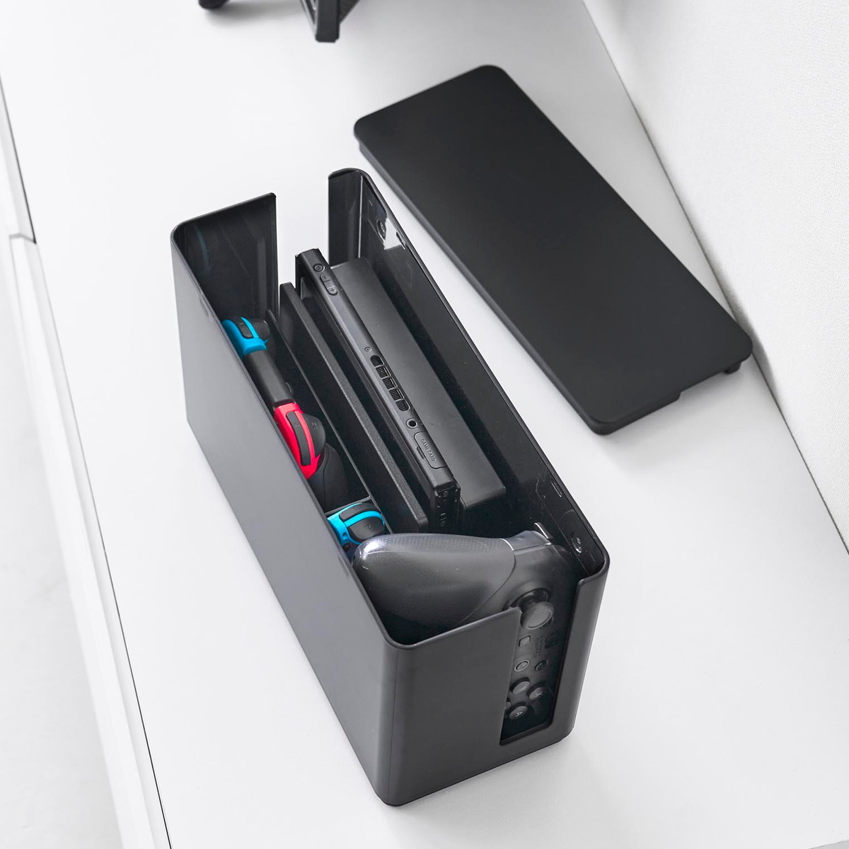 山崎実業 smart 蓋付き重ねられるゲーム機器収納ケース スマート