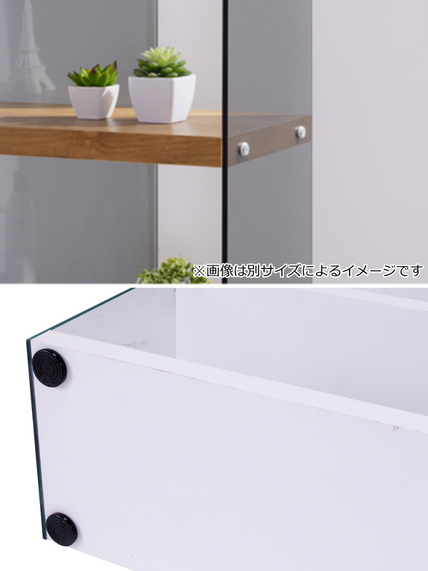 ディスプレイラック 幅122cm 4段 ガラス 木天板 （ 収納 オープンラック ラック 飾り棚 ガラス棚 ）_7