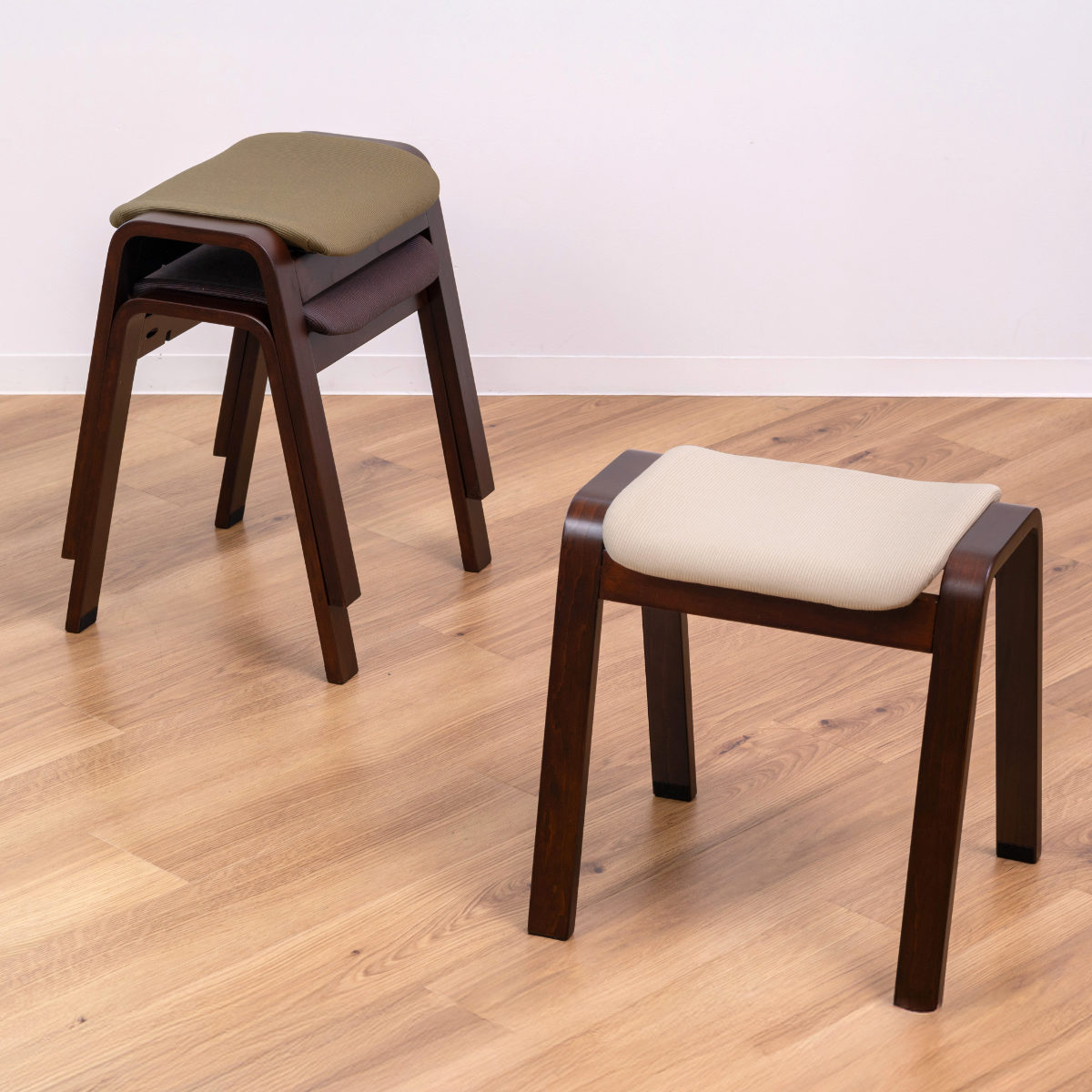 東谷 スツール 高さ45cm スタッキング ファブリック （ 木製 天然木