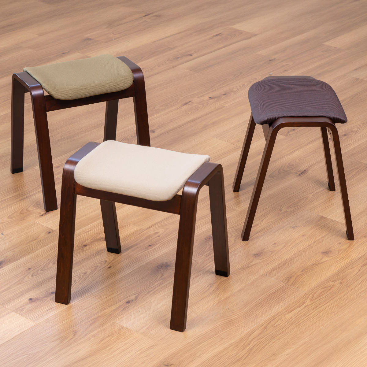 東谷 スツール 高さ45cm スタッキング ファブリック （ 木製 天然木