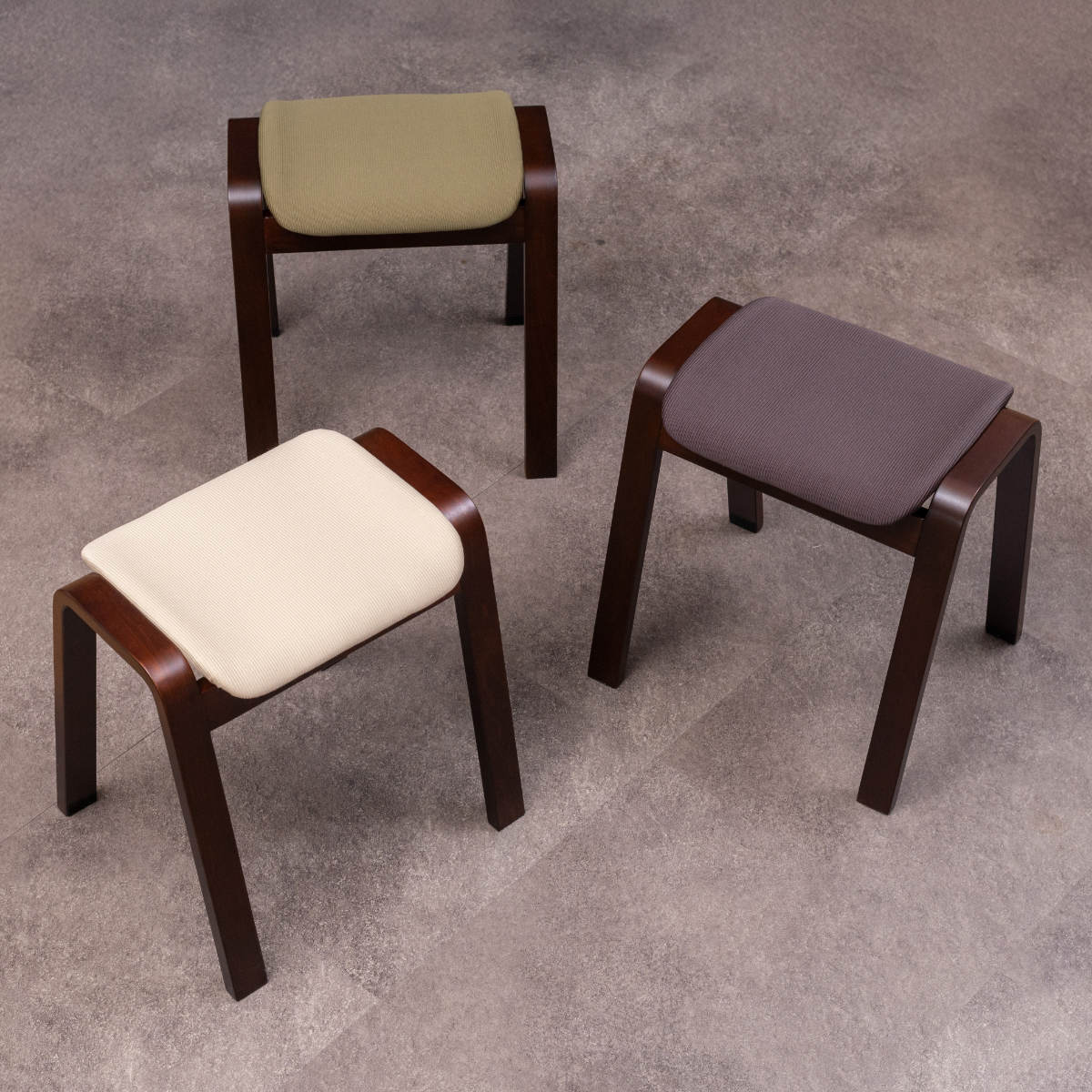 東谷 スツール 高さ45cm スタッキング ファブリック （ 木製 天然木