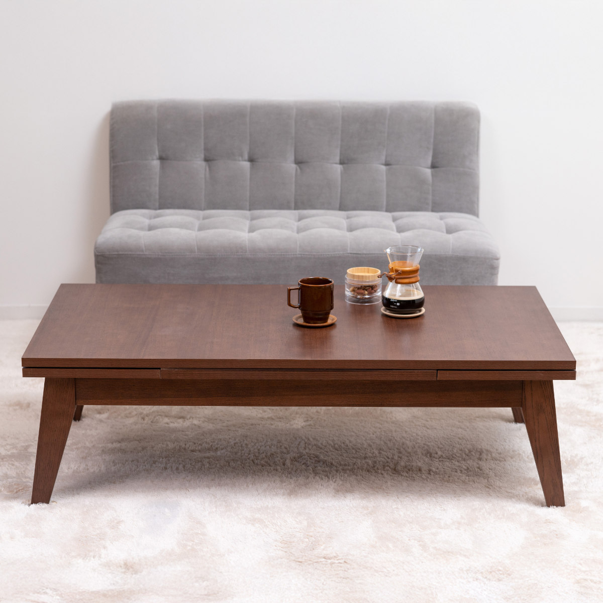 東谷 センターテーブル 伸縮式 幅120〜180cm 木目調 （ 伸長 3段階 120