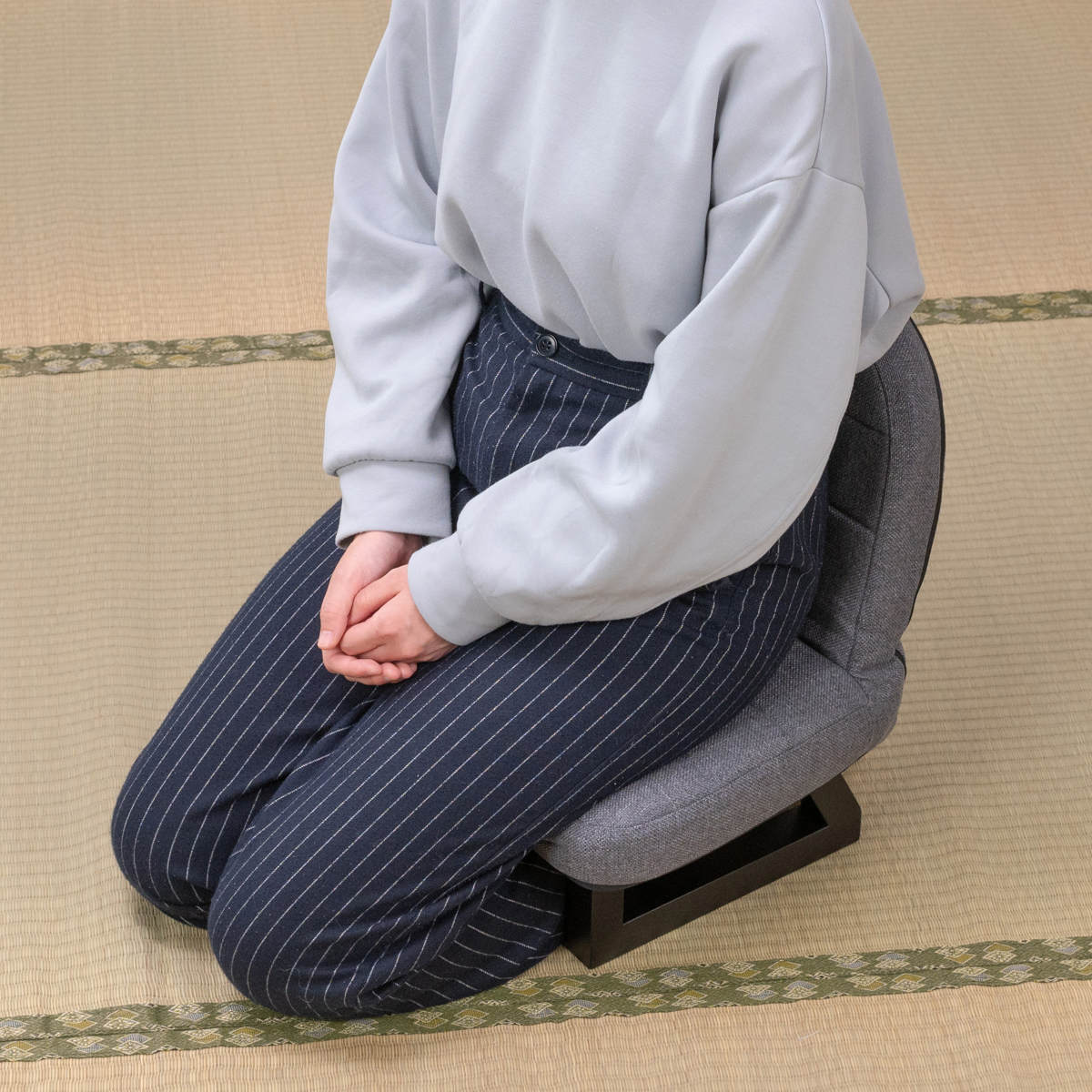 東谷 正座椅子 背もたれ 折りたたみ ファブリック 木製 （ 座椅子