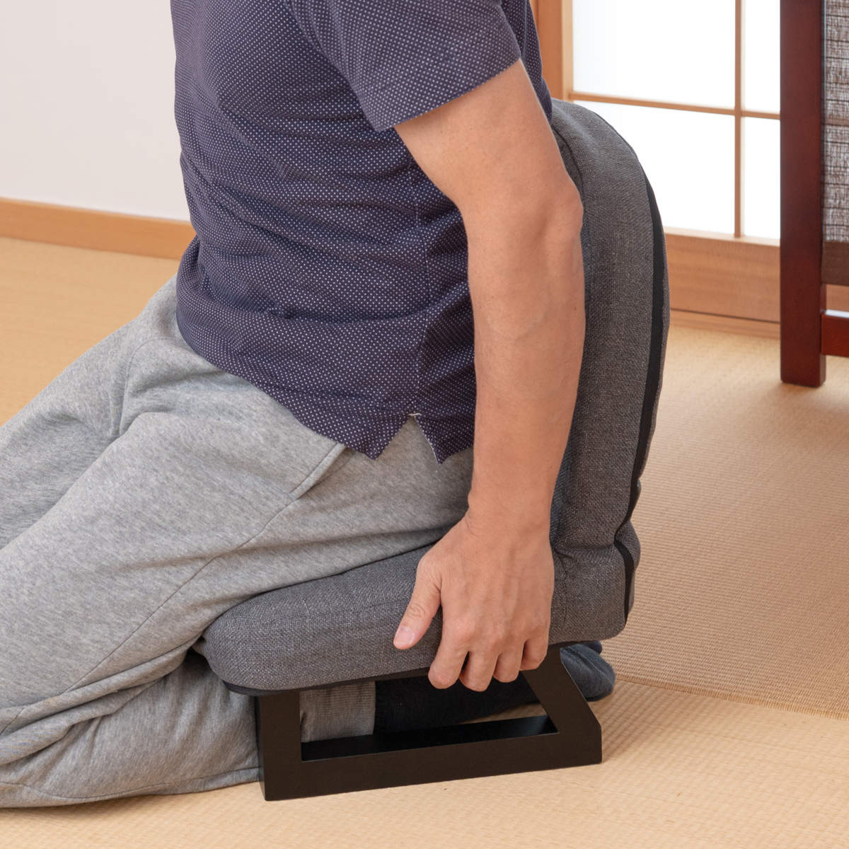 東谷 正座椅子 背もたれ 折りたたみ ファブリック 木製 （ 座椅子