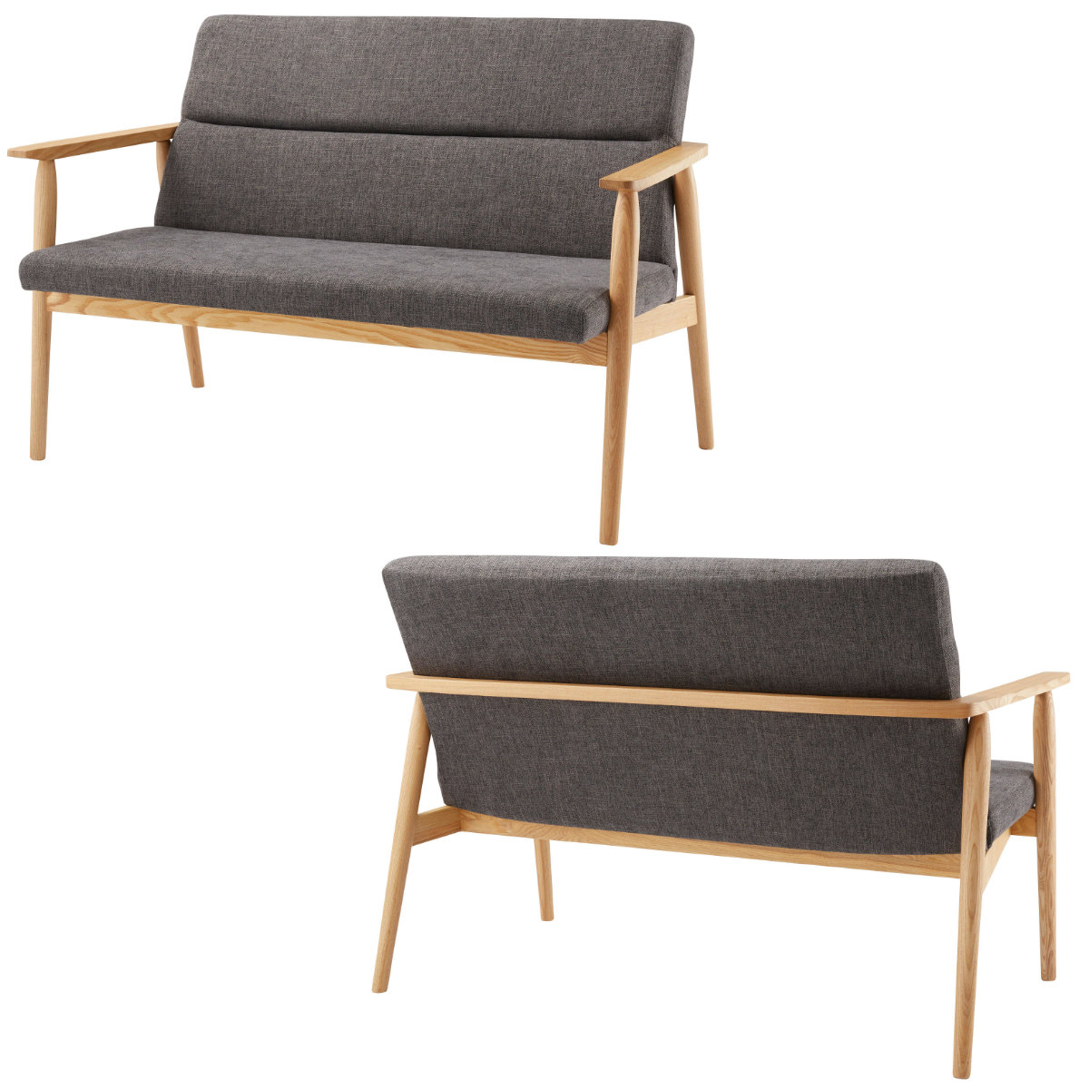 東谷 ダイニングソファ 幅117cm 2人掛け 木製フレーム リズシリーズ