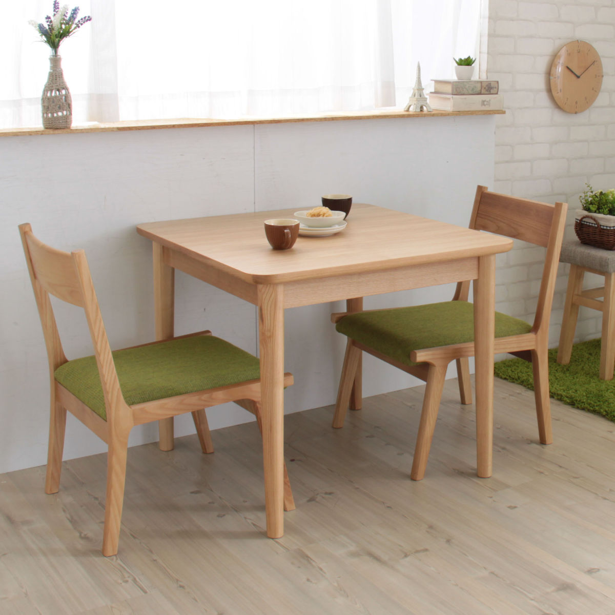 東谷 ダイニングチェア 座面高36cm 木製 グリーン （ 天然木 低い 低め