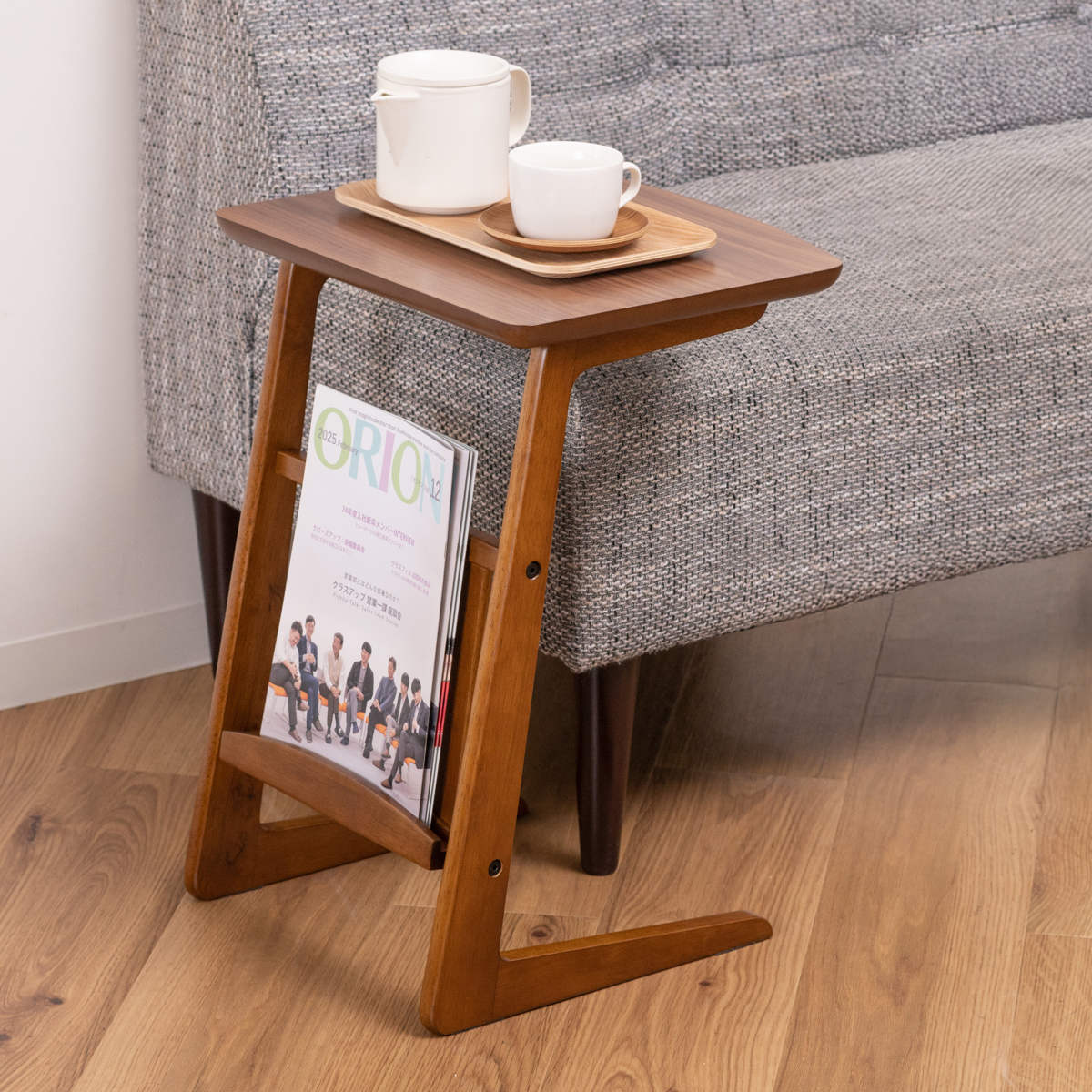 東谷 ソファサイドテーブル マガジンラック付 （ サイドテーブル