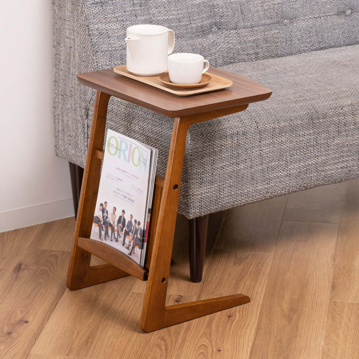 東谷 ソファサイドテーブル マガジンラック付 （ サイドテーブル
