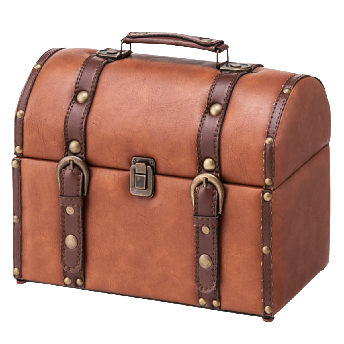 小物入れ 収納ボックス 宝箱 レザー調 （ 幅30×奥行20×高さ25cm 収納