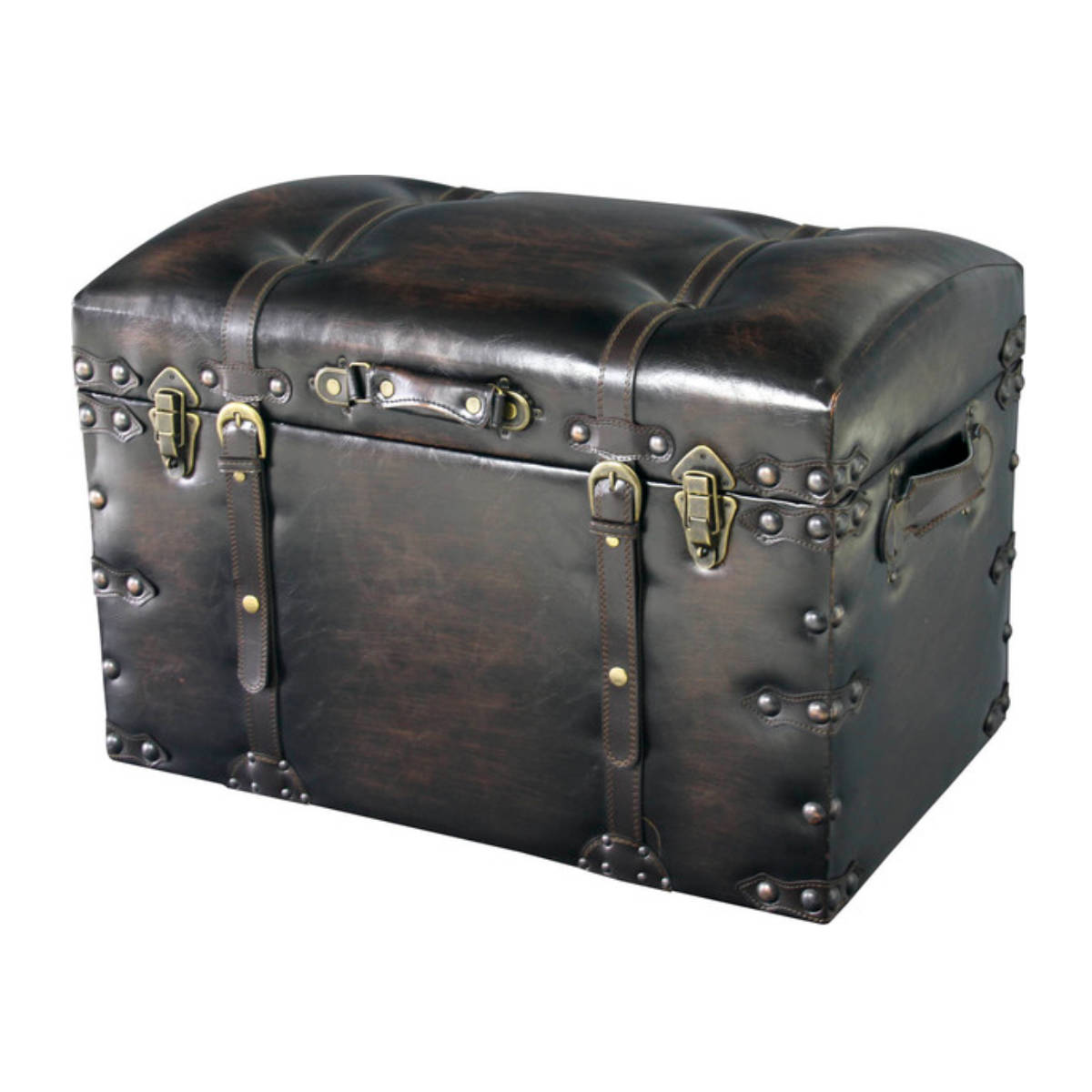 東谷 収納スツール 大小2個セット 宝箱 レザー調 （ 収納ボックス