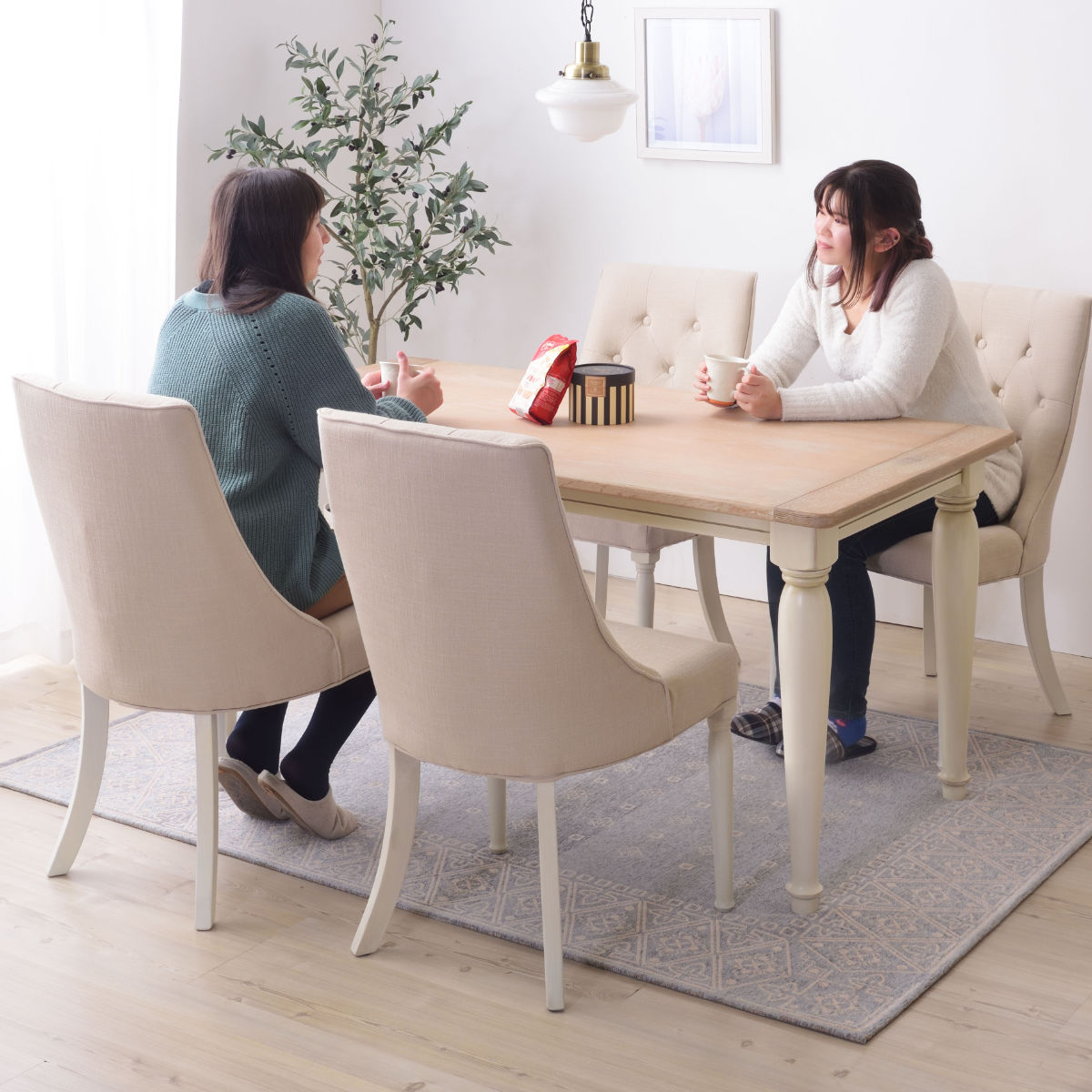 東谷 ダイニングチェア 座面高47cm 天然木 シャビーシック （ フレンチ