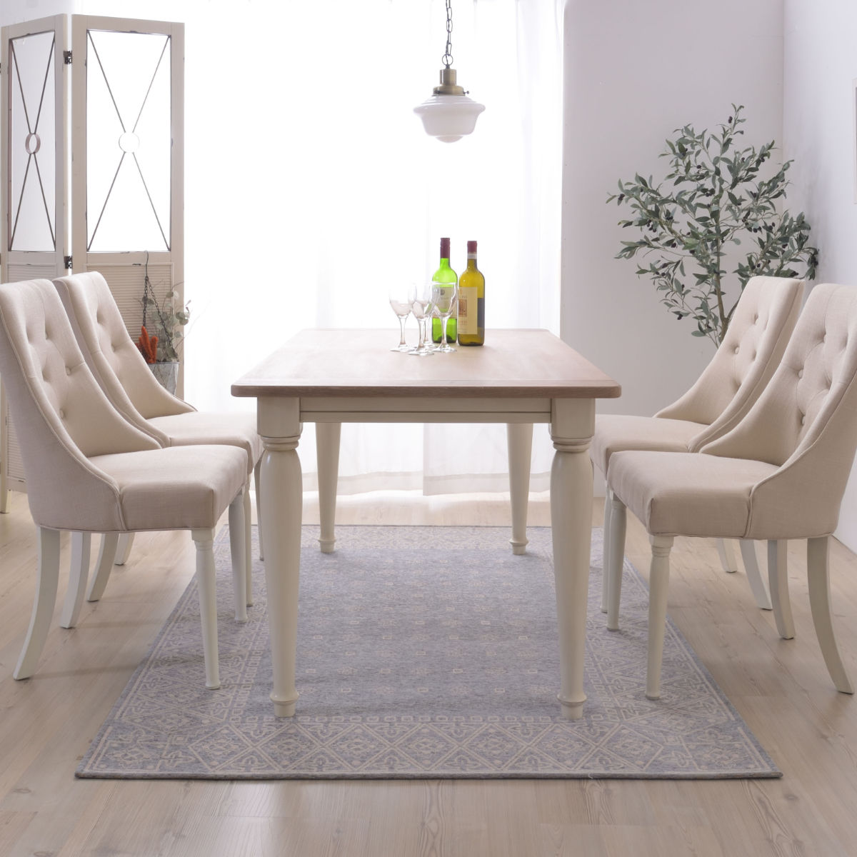 東谷 ダイニングチェア 座面高47cm 天然木 シャビーシック （ フレンチ