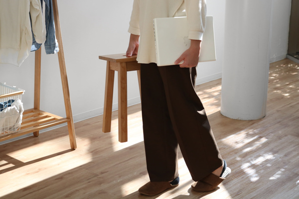 スツール 2脚セット 座面高46cm 角型 天然木 木製 オーク材 椅子 腰掛