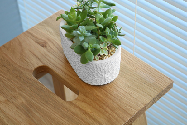 スツール 2脚セット 座面高46cm 角型 天然木 木製 オーク材 椅子 腰掛