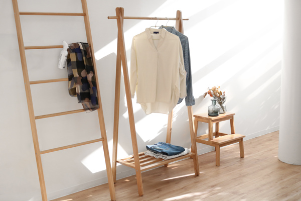 踏み台 高さ47cm ステップ台 天然木 木製 オーク材 スツール 腰掛 （ 2